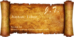 Justus Tibor névjegykártya
