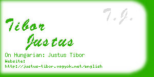 tibor justus business card